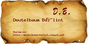 Deutelbaum Bálint névjegykártya